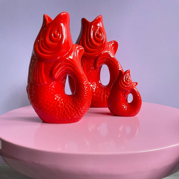 Carafe / Vase Poisson S 1,2 litre Rouge
