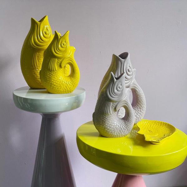 Carafe / Vase Poisson S 1,2 litre Jaune