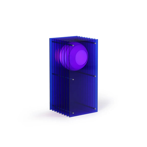 Lampe LOP rectangle acrylique bleue