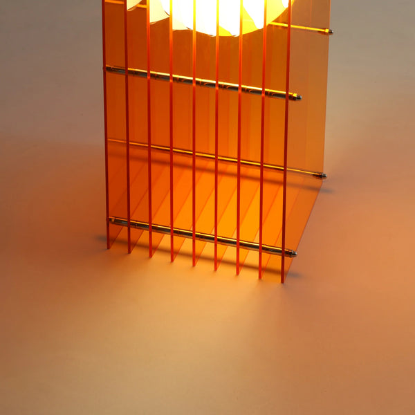 Lampe LOP rectangle acrylique orange