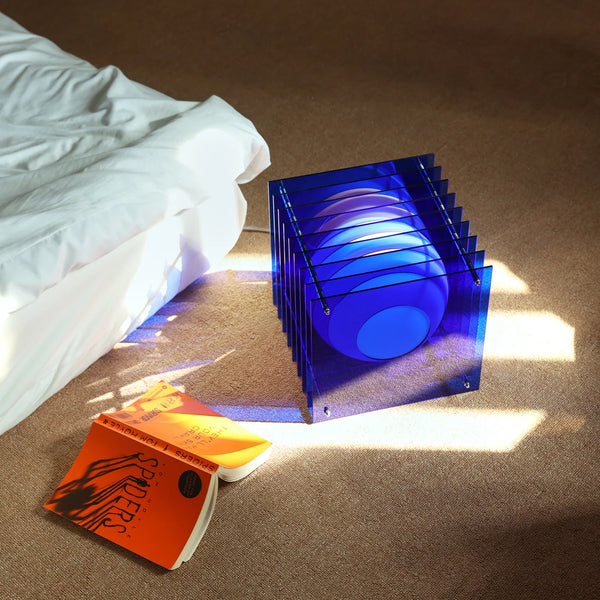 Lampe LOP grand carré acrylique bleue