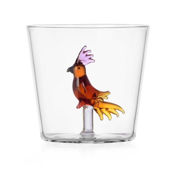 Verre oiseau tropical ambre