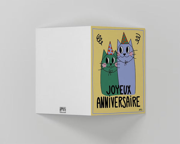 Carte 2 Chats d'anniversaire