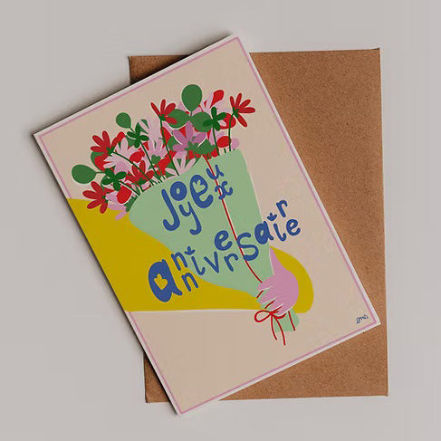 Carte Bouquet d'anniversaire
