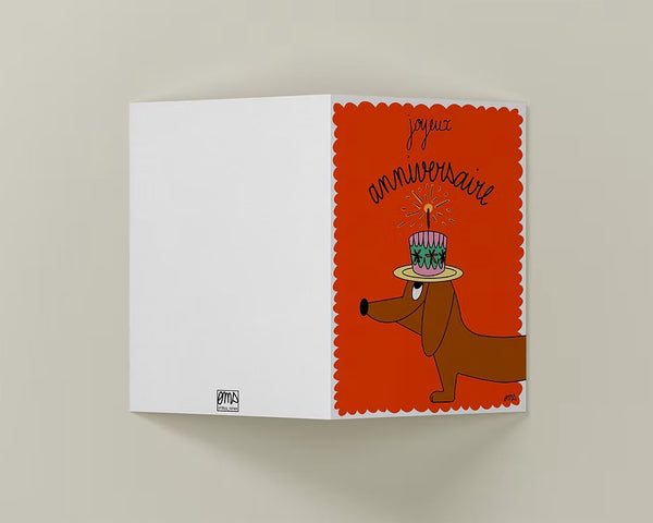 Carte Teckel d'anniversaire