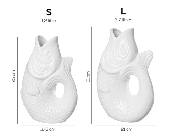 Carafe / Vase Poisson S 1,2 litre Blanc
